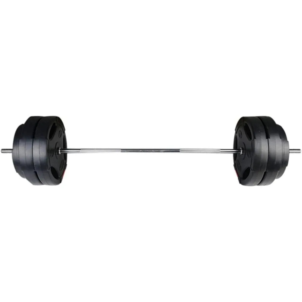 Barbell w Vinyl Standard 1-Inch Plates Set