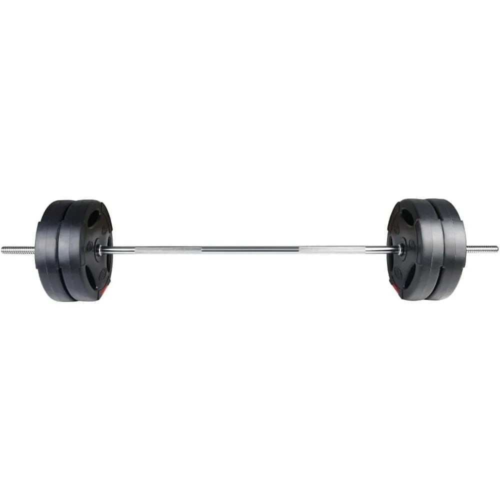 Barbell w Vinyl Standard 1-Inch Plates Set