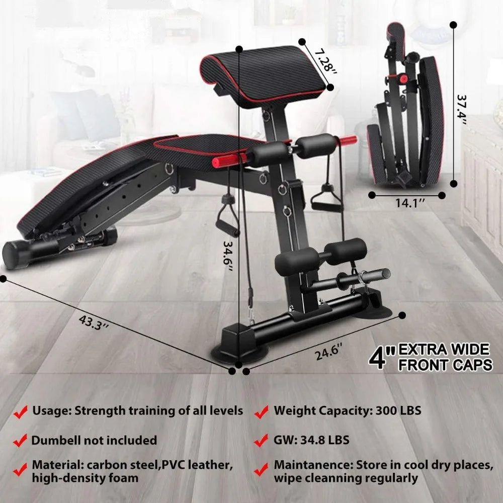 Foldable Multi-Function Weight Bench for Home Gym